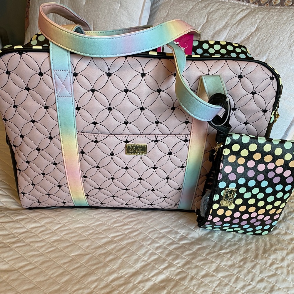 NWT Betsey Johnson Travel Bag & Matching Crossbody